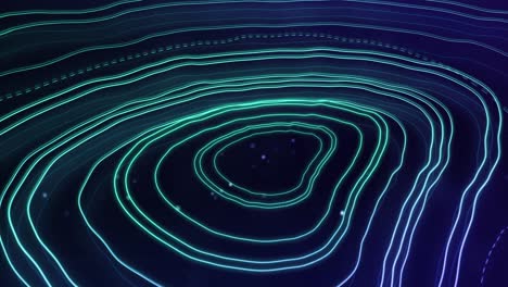animación de líneas brillantes en movimiento circular contra un fondo azul