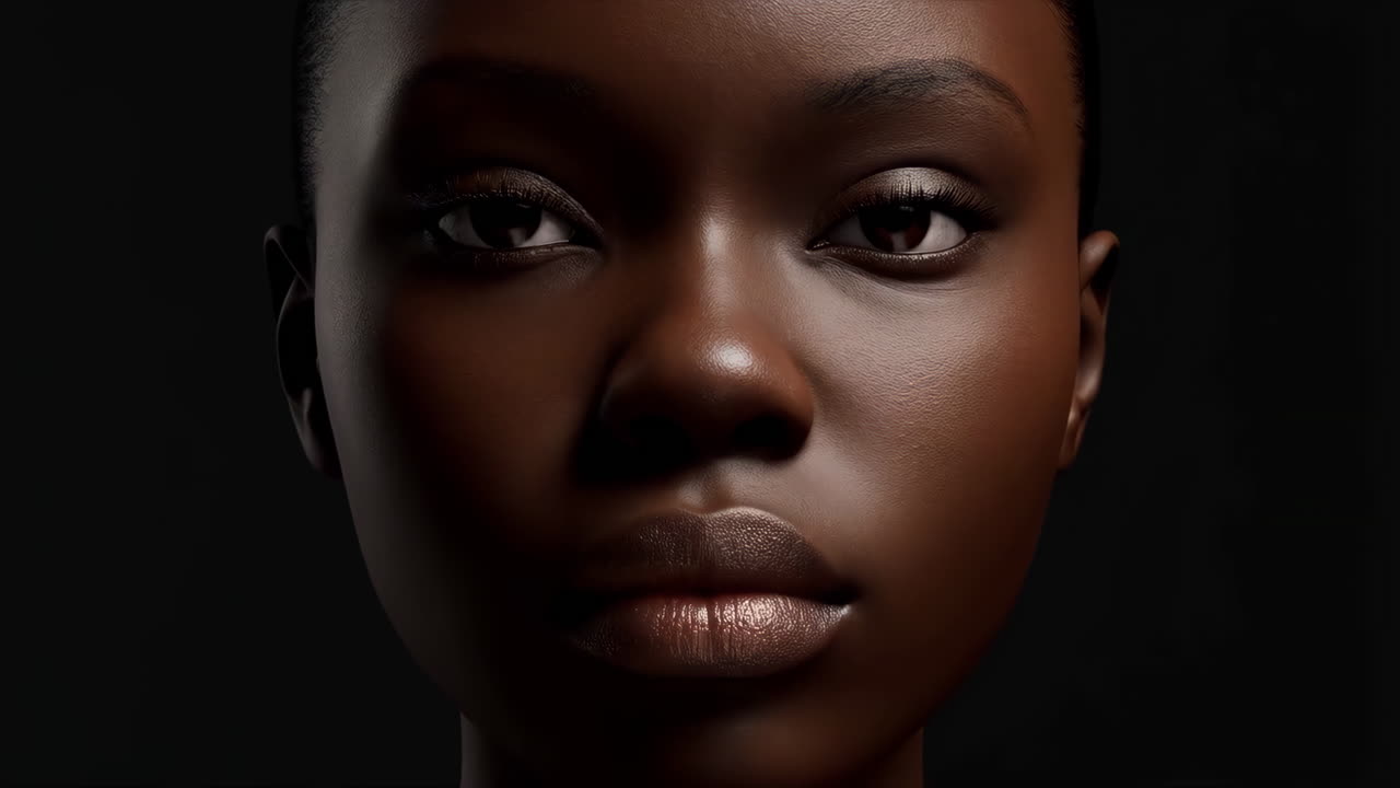 Dramatic Close-up Portrait of a Woman