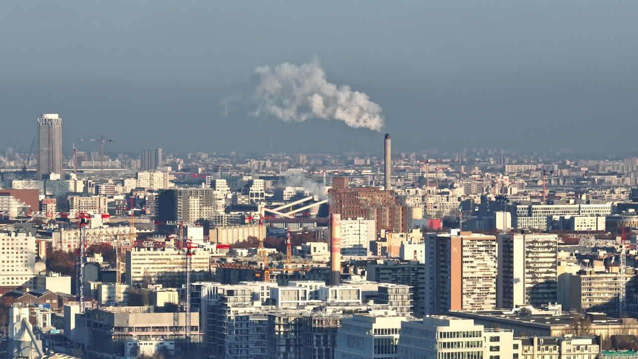 From above, Paris's architectural beauty contends with pollution, each echoing
