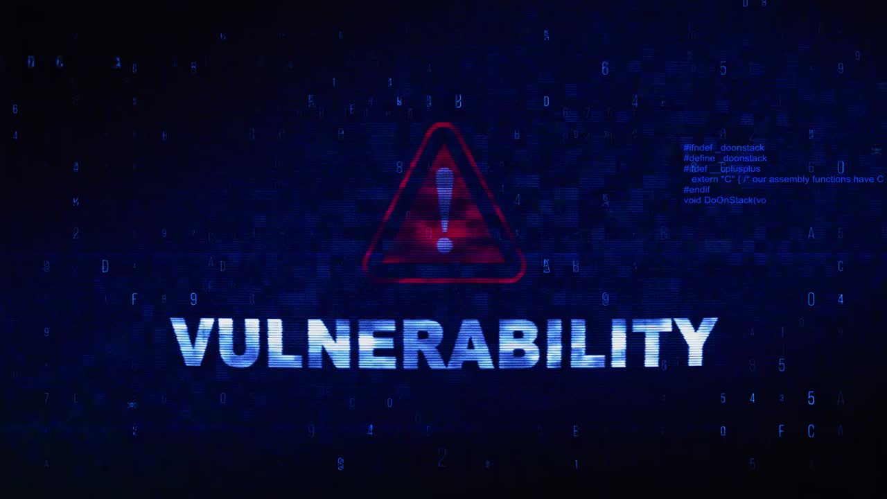 Vulnerability Warning on Digital Screen