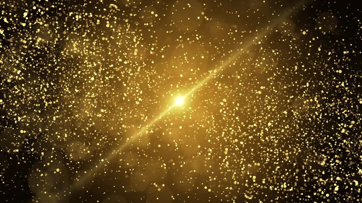 Particelle di polvere, movimento di luce astratto, sfondo luminoso in loop. Animazione di particelle scintillanti