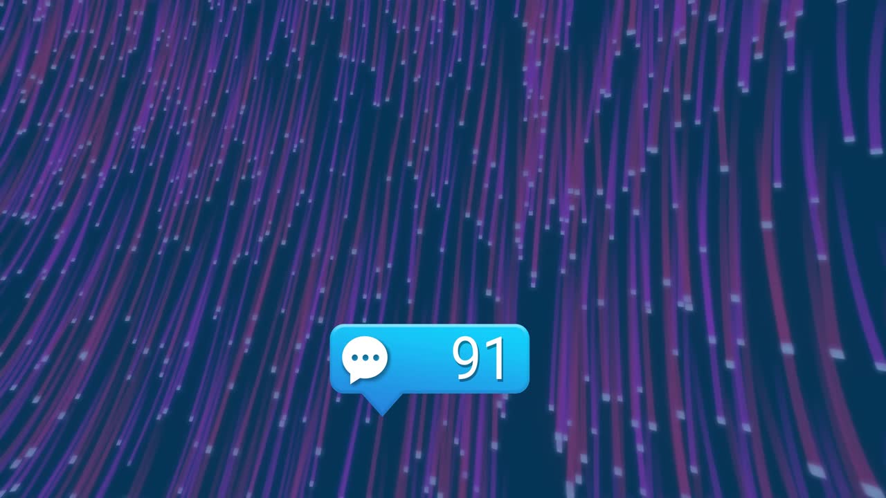 En chatboble svæver ned, et badge dukker op, tæller opdateres, og engagementvæksten visualiseres.