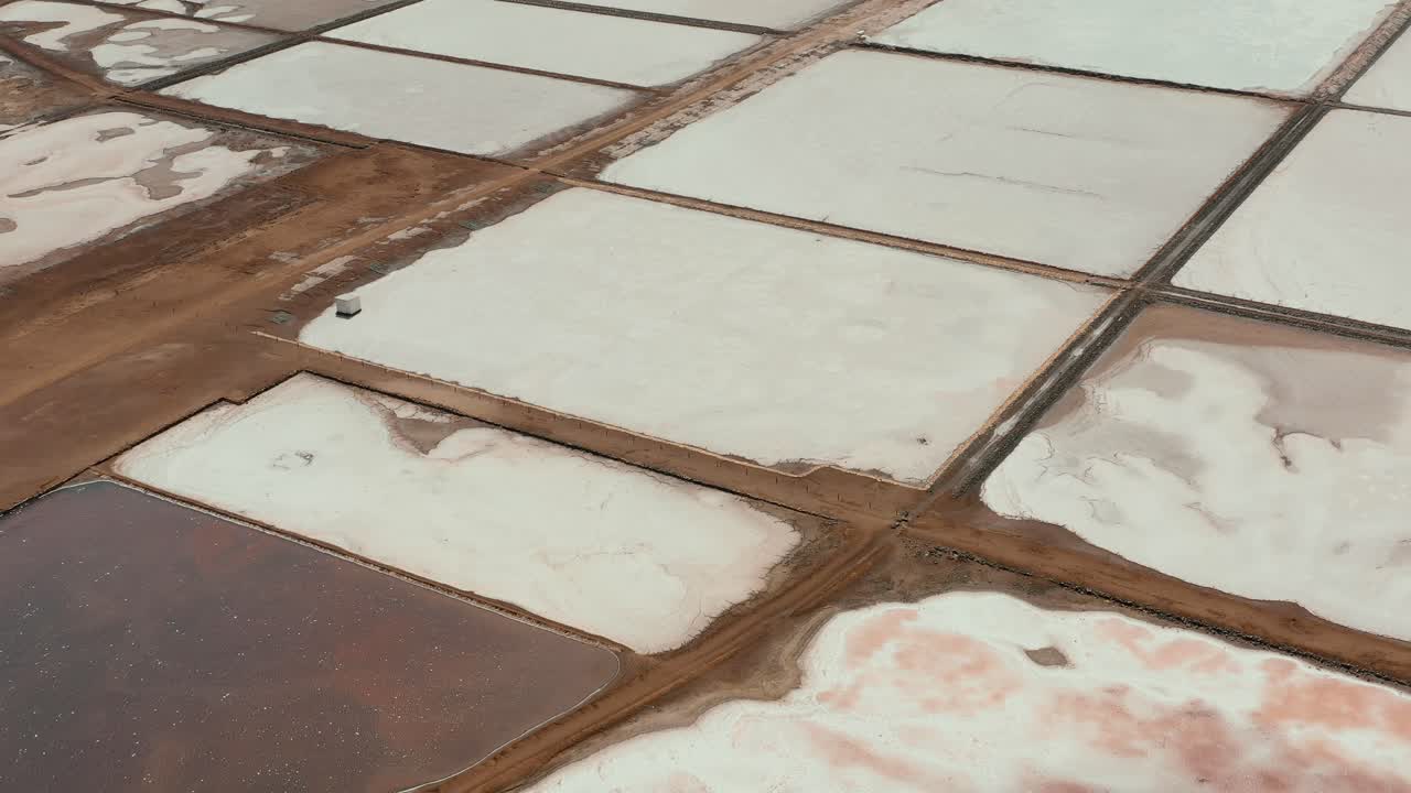 Salinas de Pedra de Lume - Salt Evaporation Ponds In Cape Verde - Drone Shot