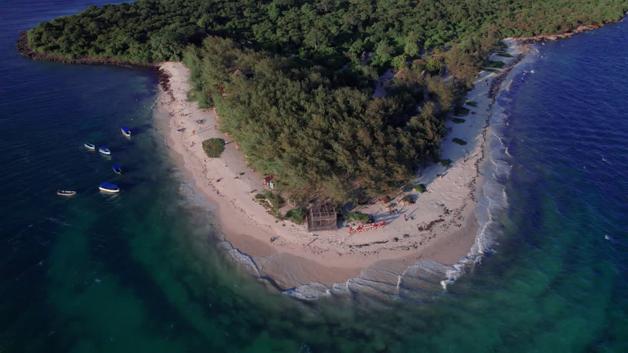 Aerial View of Mbudya Island at sunset in Dar Es Salaam, Tanzania