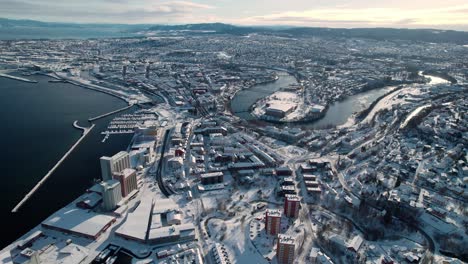 aerial view of trondheim, norway