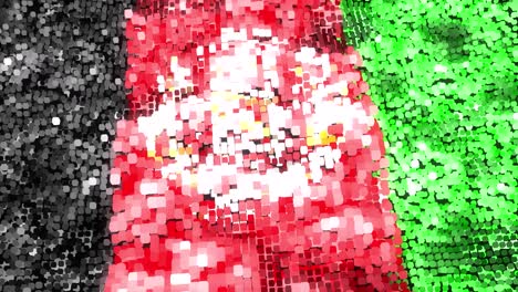 very bright 60fps modern afghanistan flag on shining pixels  waving - abstract 3d seamless looping animation uhd 4kvery bright 60fps modern afghanistan flag on shining pixels  waving - abstract 3d seamless looping animation uhd 4k