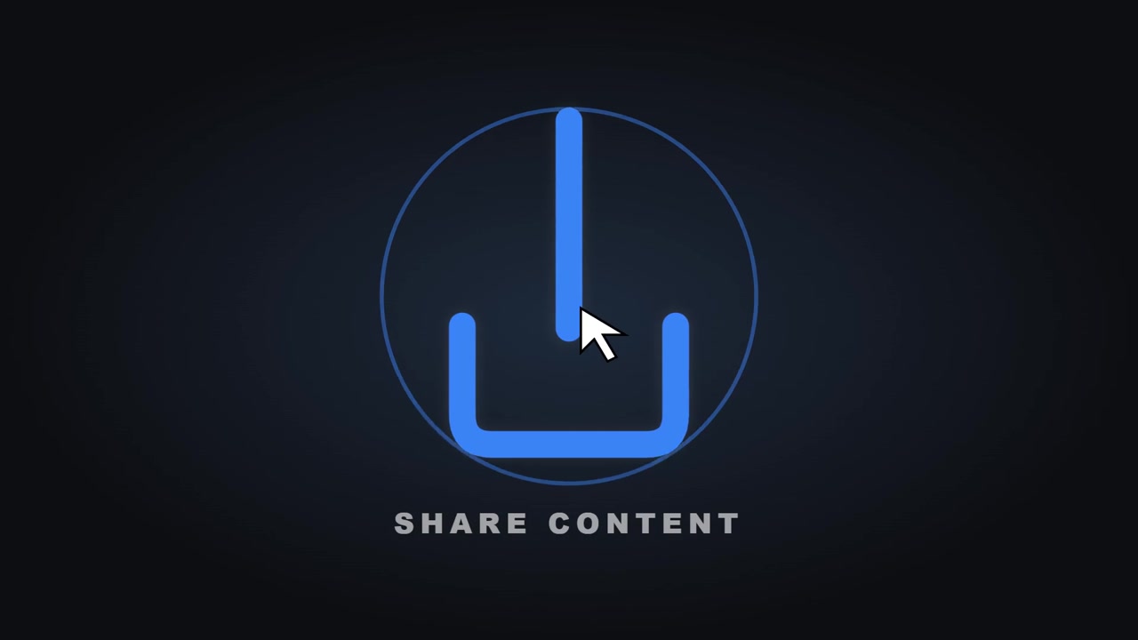 Digital Interface Button for Sharing Content Being Clicked