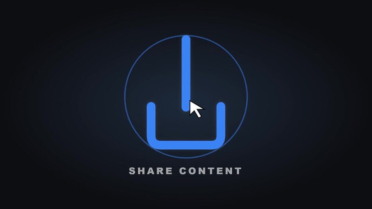 Digital Interface Button for Sharing Content Being Clicked