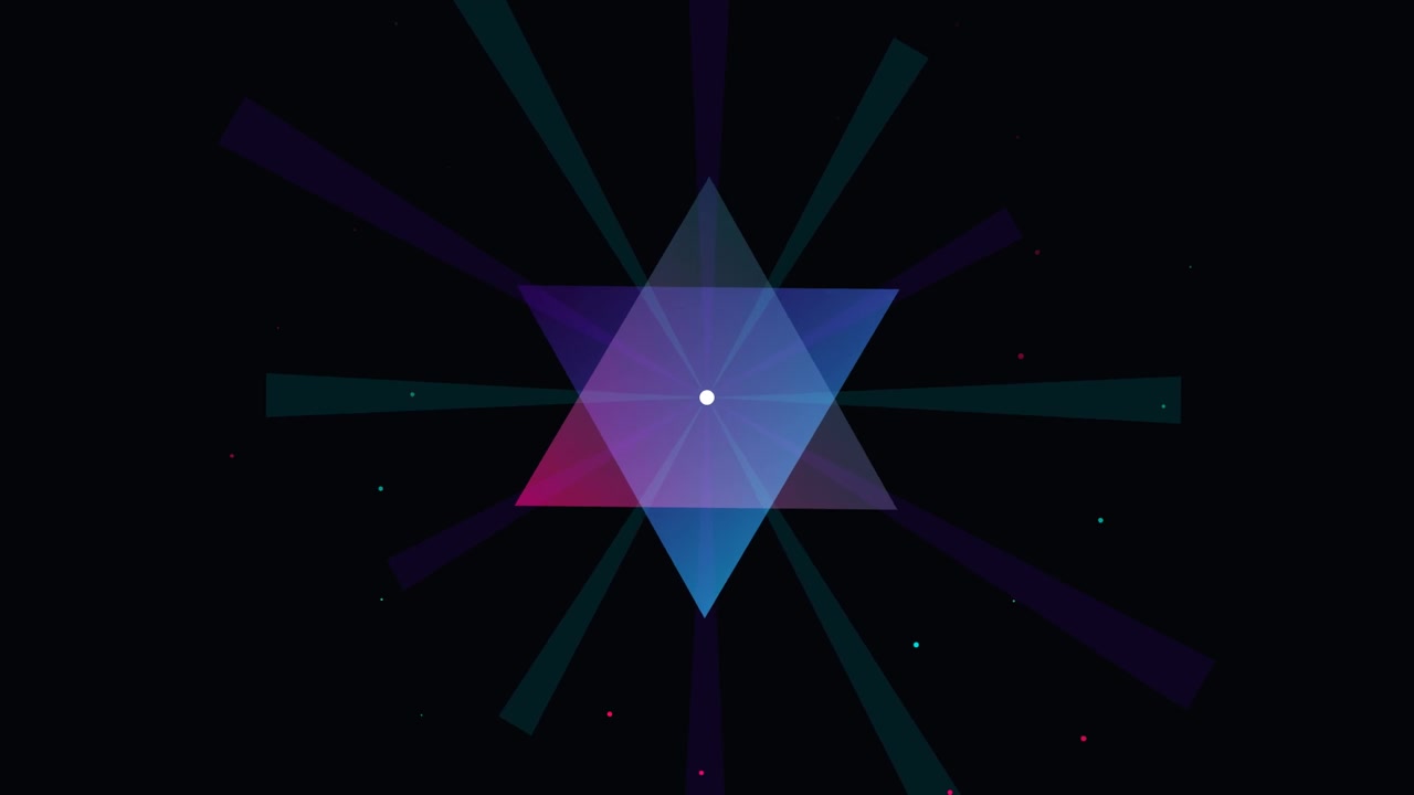 Abstract Geometric Star Animation with Rotating Light Rays