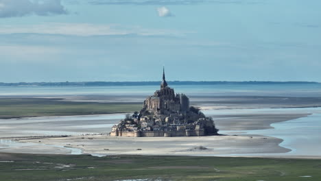 the coastal environment surrounding mont saint-michel comes to life in aerial