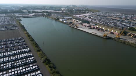 Alexandra-Docks-New-Vehicle-Van-Car-Storage-Parking-Industrial-Aerial-View-UK