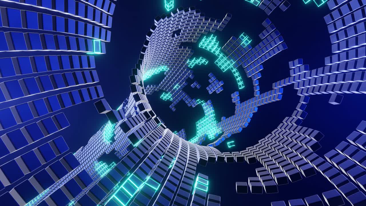 el bucle de la infinidad abstracta de cubos.