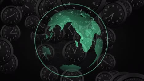 animación de la red de conexiones a través de relojes