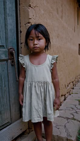 young girl in a rustic setting