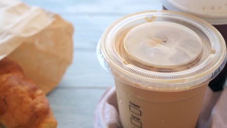 Iced Coffee and Croissant