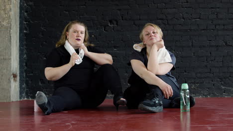 women on a dance studio