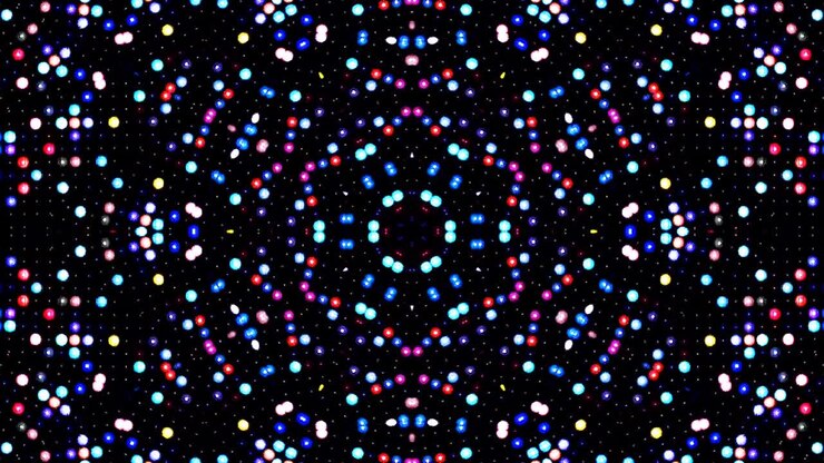 Beautiful abstract kaleidoscope that shines, a radiant light that regulates the subtle movements