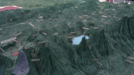 mapa bajo de relieve en 3d de guatemala muestra paisaje volcánico