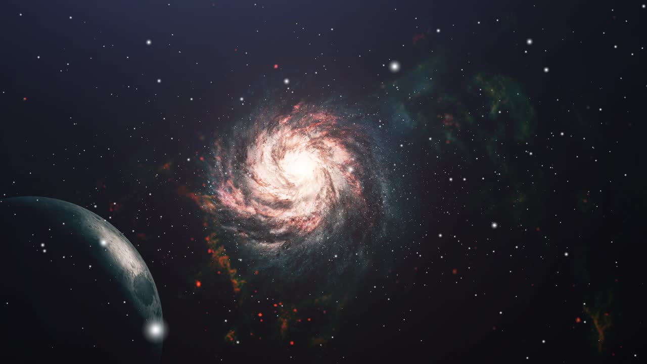 planet med galaksebaggrund i universet
