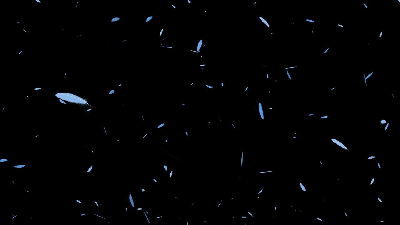 밝은 파란 털 날아다니는 입자 모션 그래픽