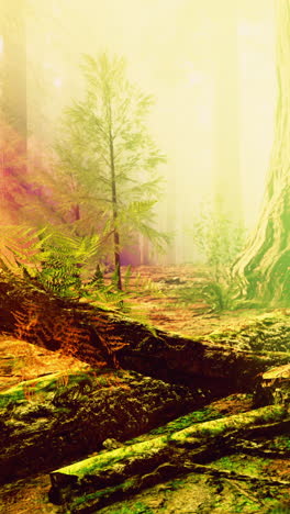 escena de un bosque de niebla