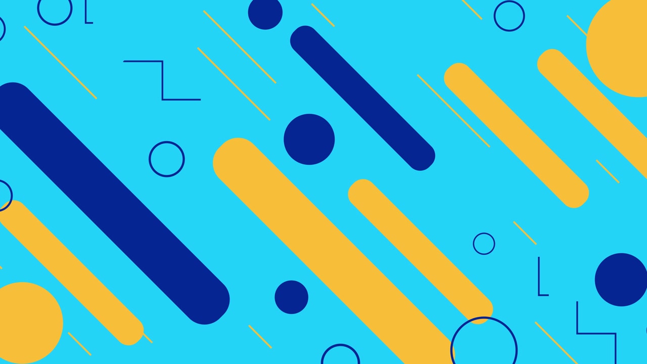 Dynamic Animated Background with Blue and Yellow Geometric Shapes