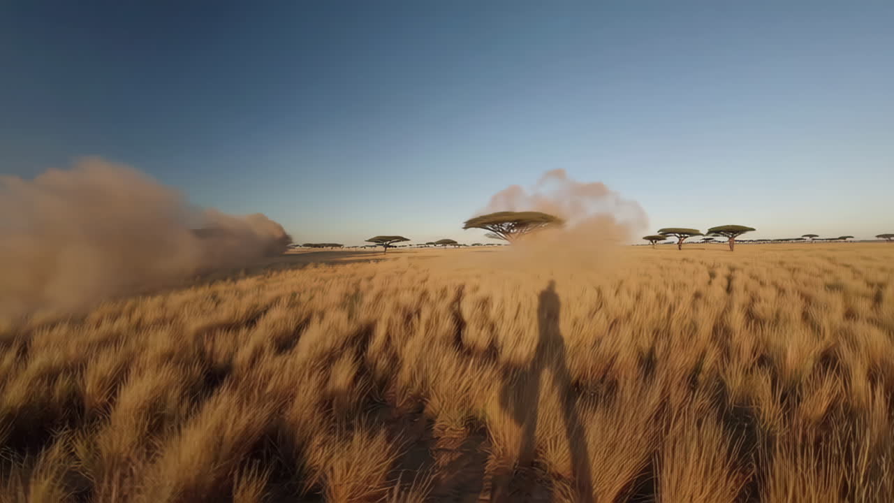 Dust Cloud Rising in the African Savanna