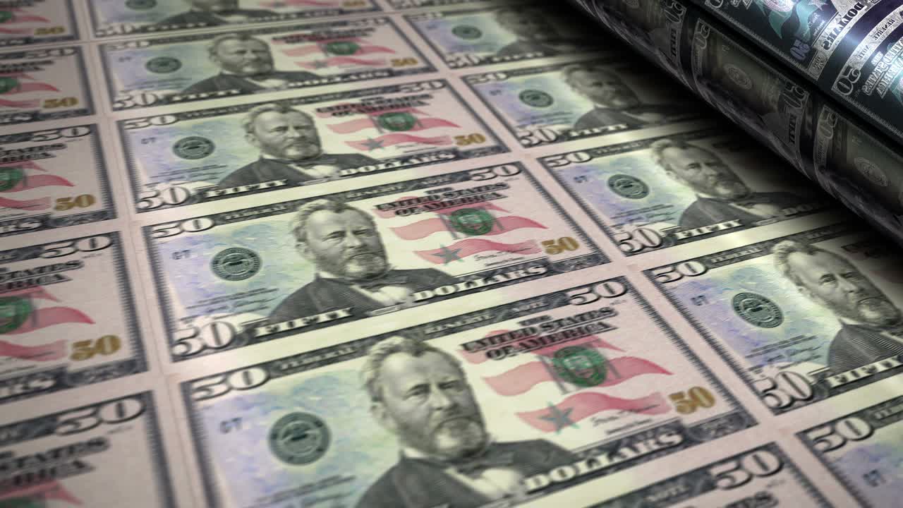 달러 지폐 인쇄 원활한 루프