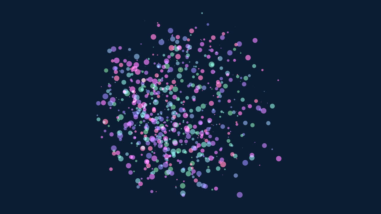 Vibrant dots form intricate circular pattern on dark background