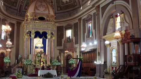 drone shot basilica in patzcuaro michoacan interior