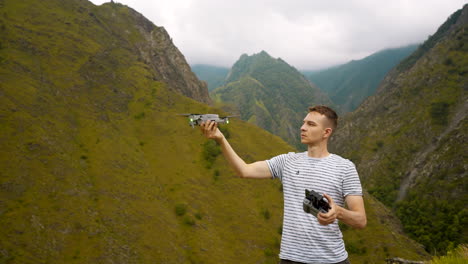 drone pilot in mountains