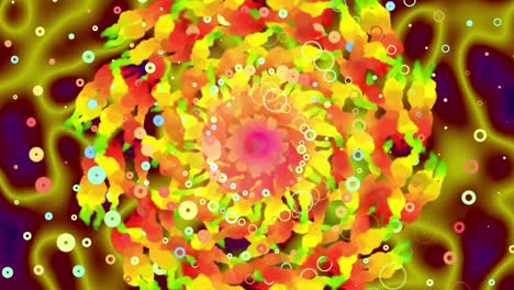 flores de caleidoscopio vívidas con brillantes formas hipnotizantes bucle trippy