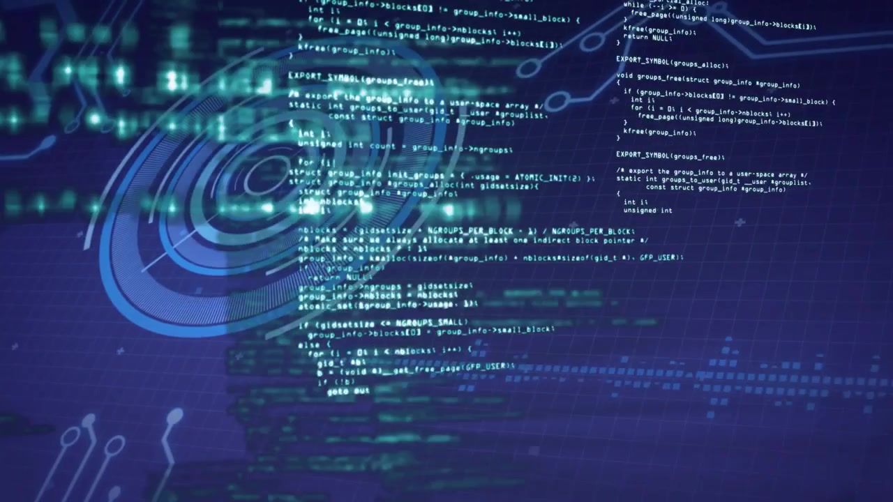 Green data flickering on grid starting rings expanding while code scrolling showing holographic UI