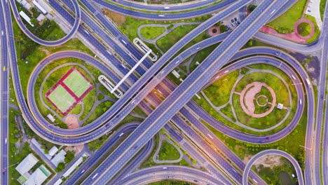 4k timelapse of expressway intersection in urban with car motion