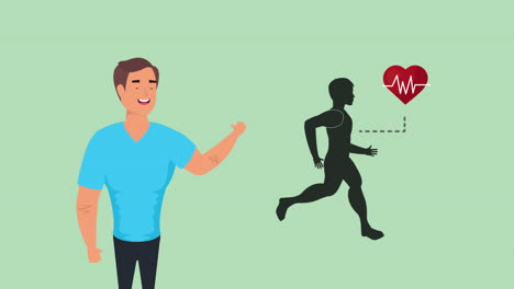 hombre joven con un estilo de vida saludable y silueta corriendo