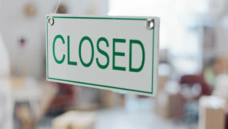 Closed-sign,-store-and-glass-front-door