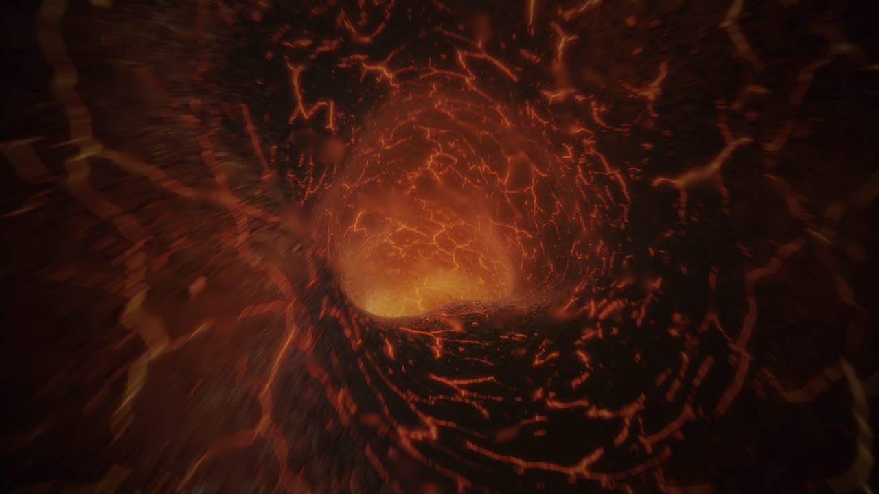 animierter lava-tunnel nahtloser schleife. 3d-abstract