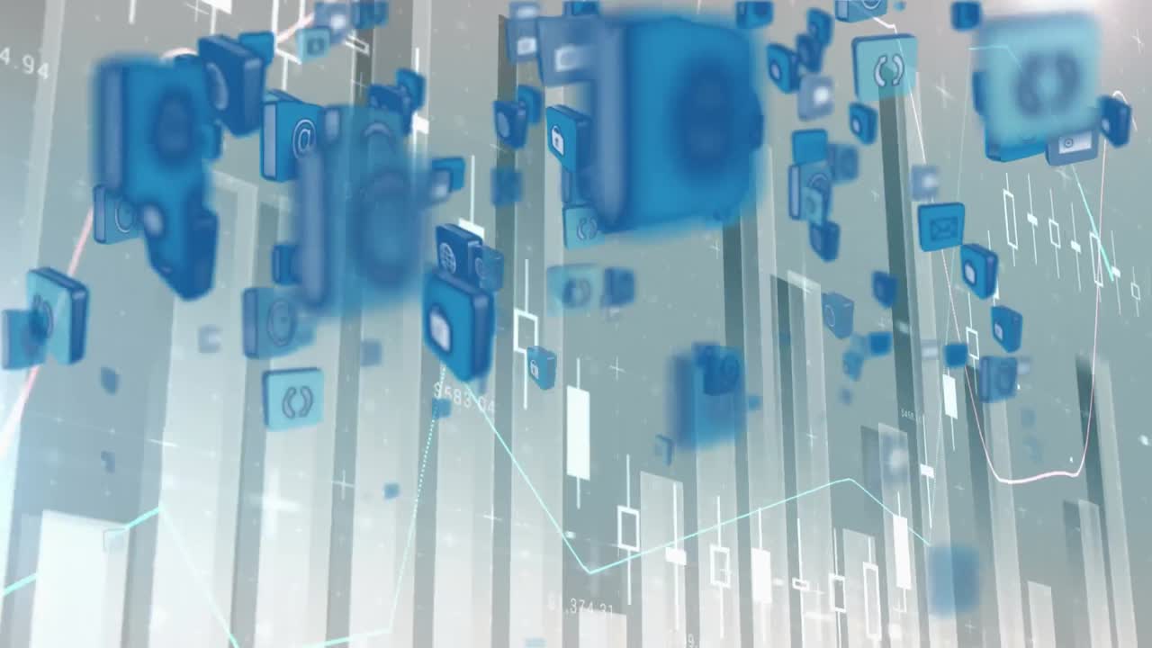 온라인 및 응용 프로그램 아이콘 및 그래프