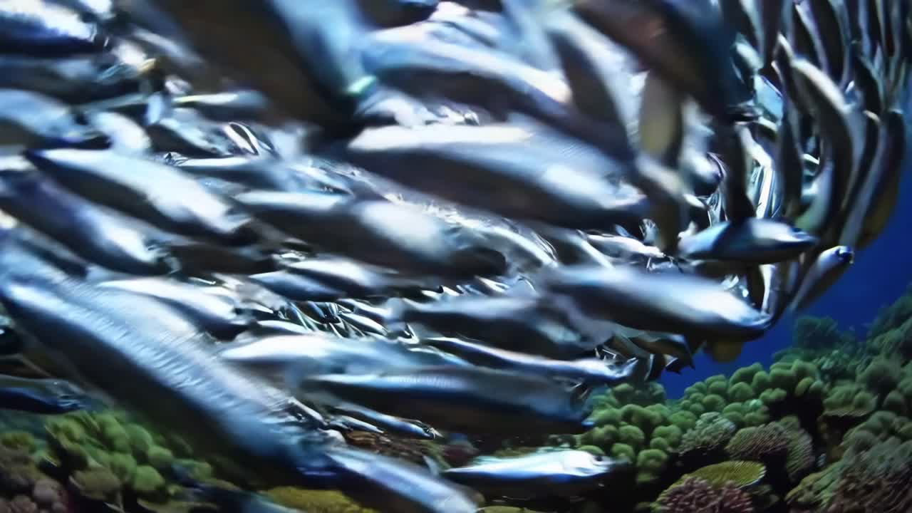 escuela de peces en el arrecife de coral