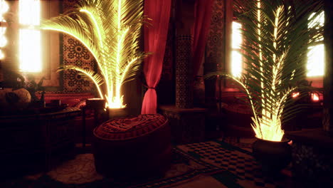 moroccan interior design with beautiful lighting