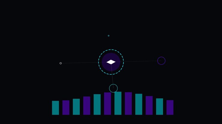 Abstract Digital Audio Visualizer with Rotating Geometric Elements