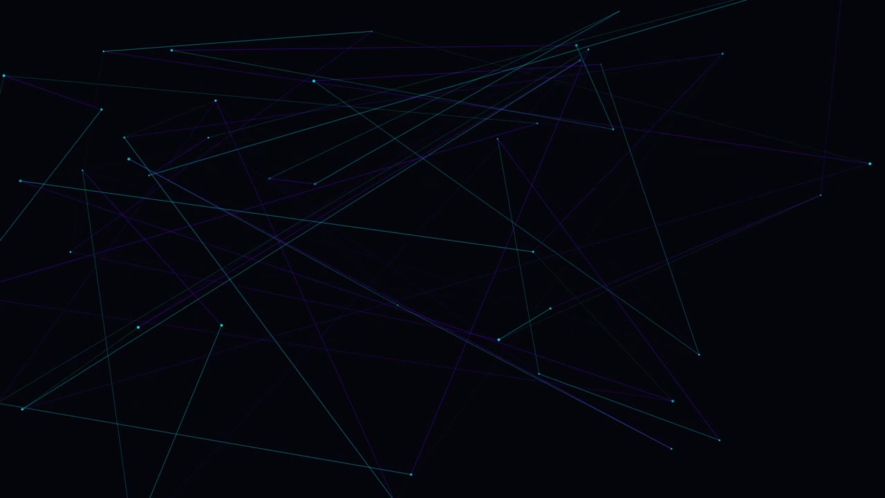 Abstract Digital Network Connection with Moving Nodes and Lines
