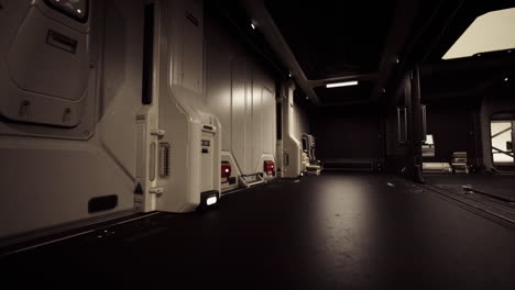 dark and empty spaceship corridor