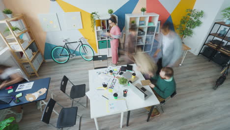 busy creative team in a modern office