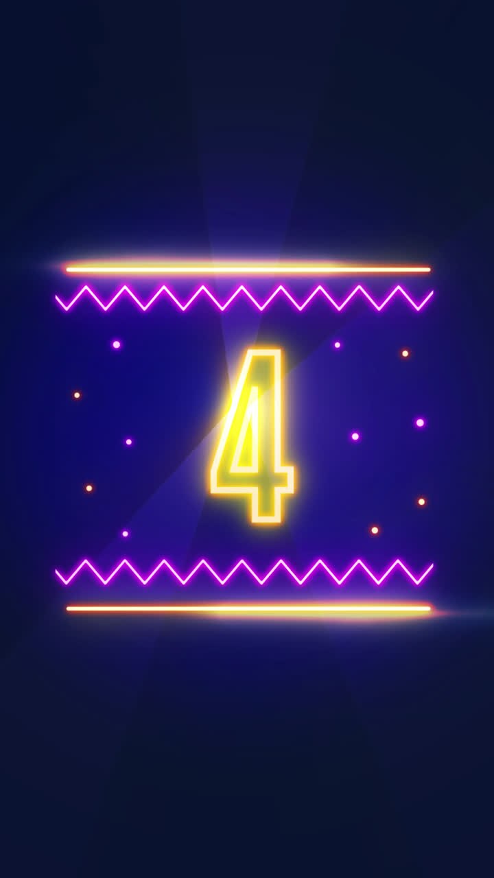 Neon Number Countdown