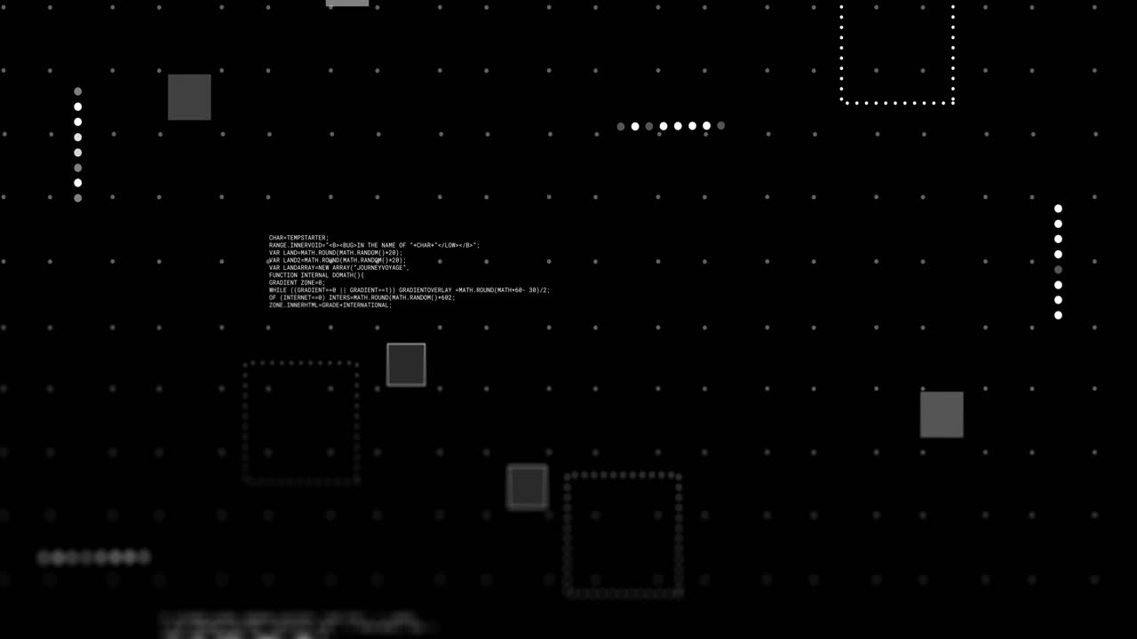 Animation of data processing over black background