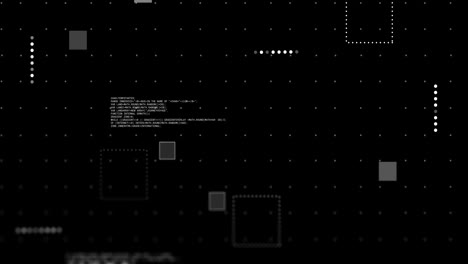 animación del procesamiento de datos sobre un fondo negro