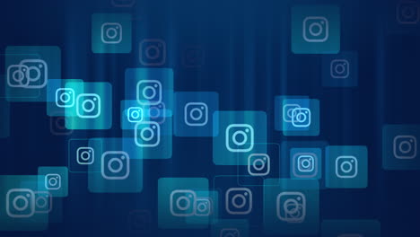 padrão de ícones sociais do instagram voando no fundo da rede