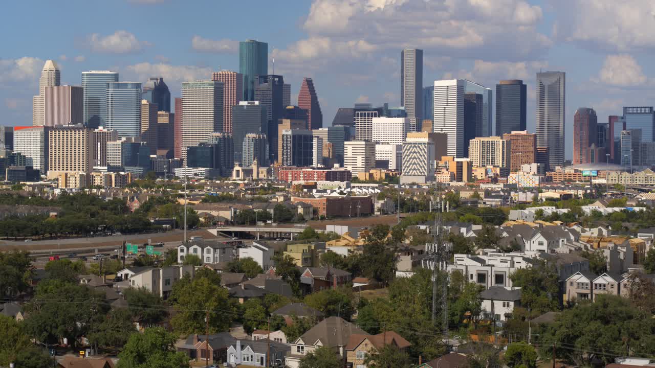 Stunning Aerial View of Houston Skyline and Suburbs