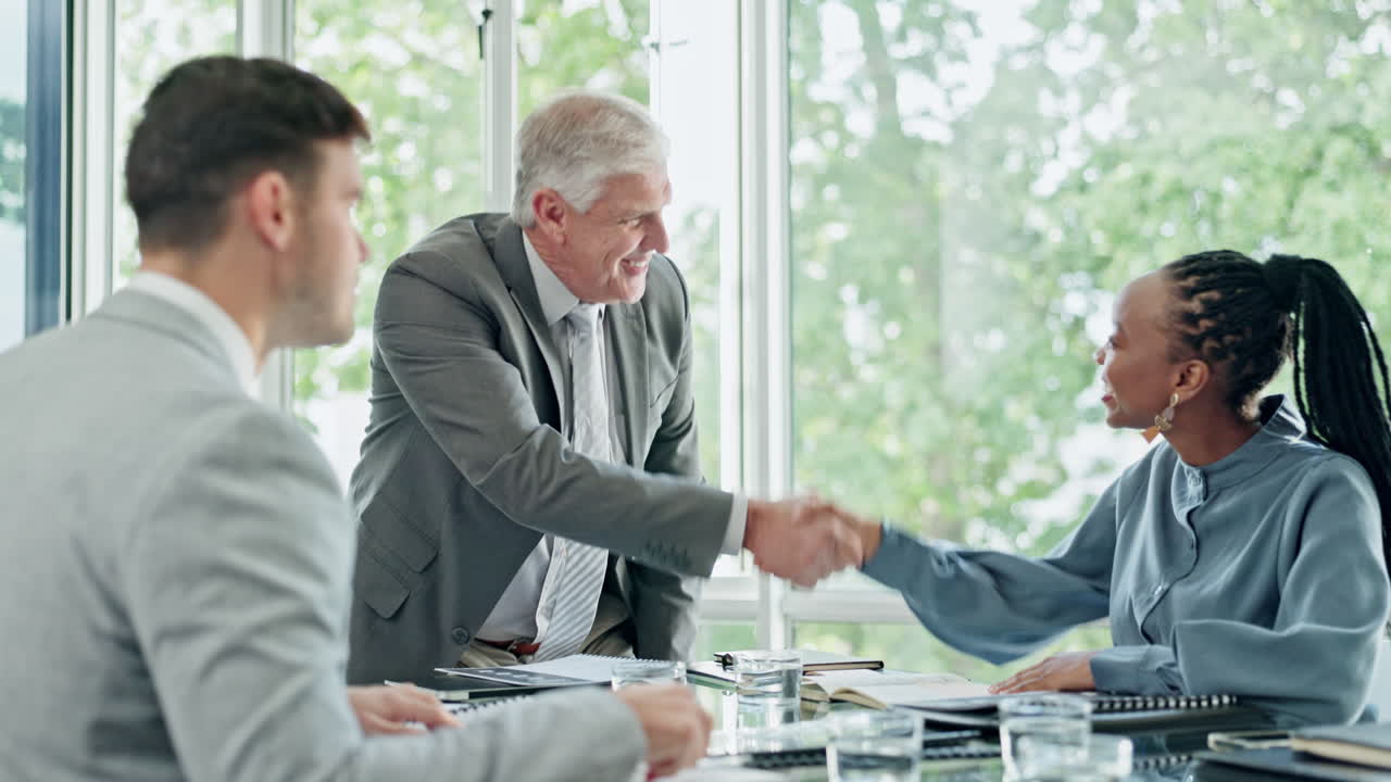 Meeting, applause and business people